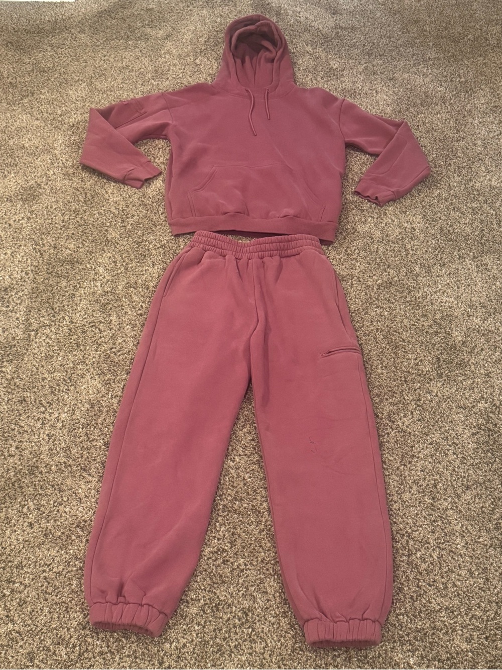COMFRT COMFORT TRAVEL 2 PIECE THICK SWEATSUIT PANTS & HOODIE OUTFIT SIZE MEDIUM